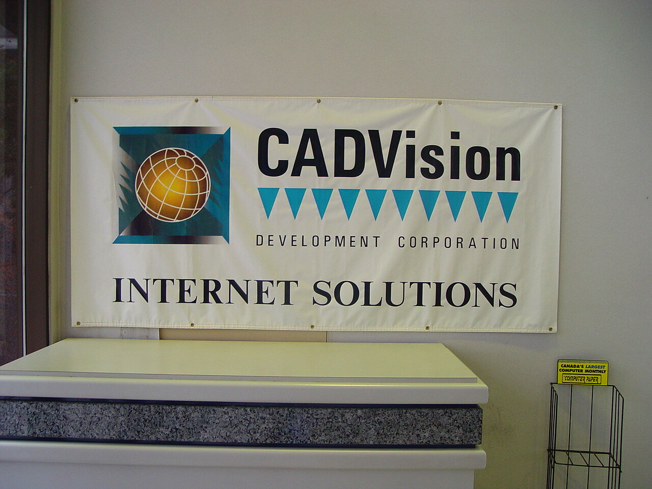 The “Internet Solutions” banner in the lobby