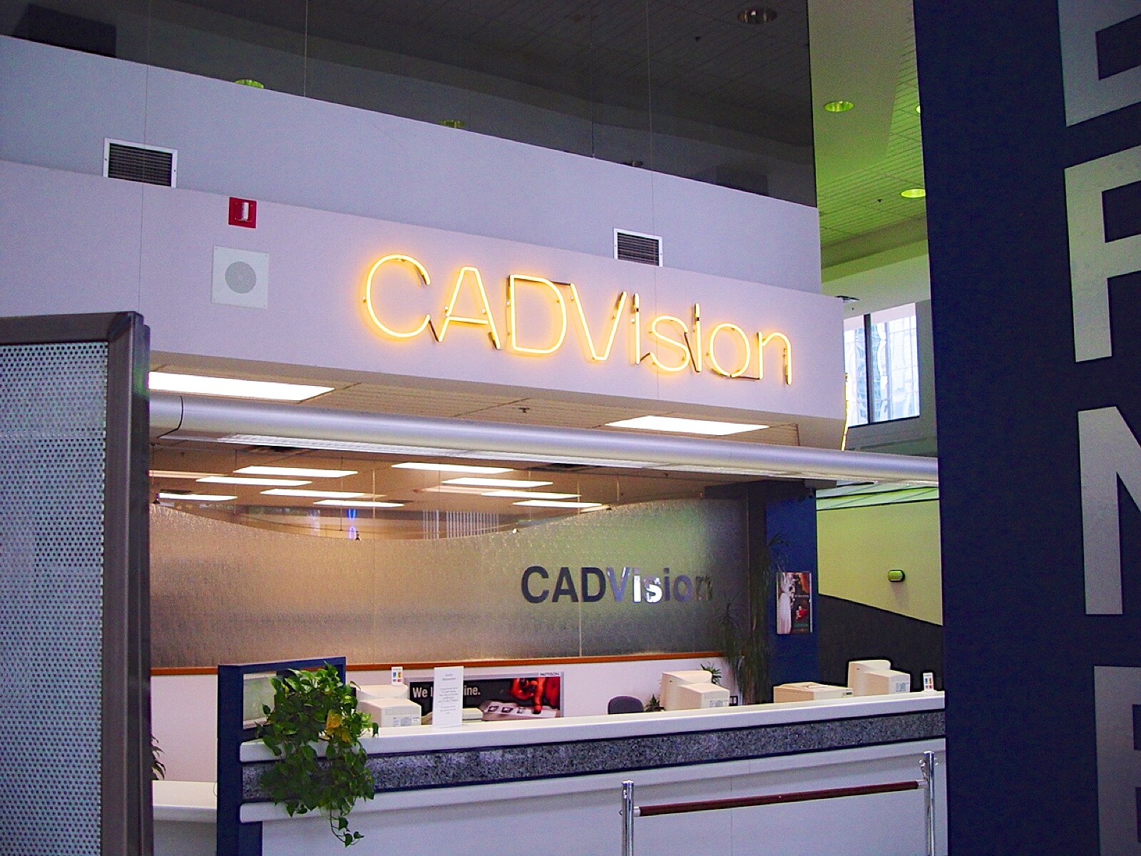 The reception counter, seen from the retail floor