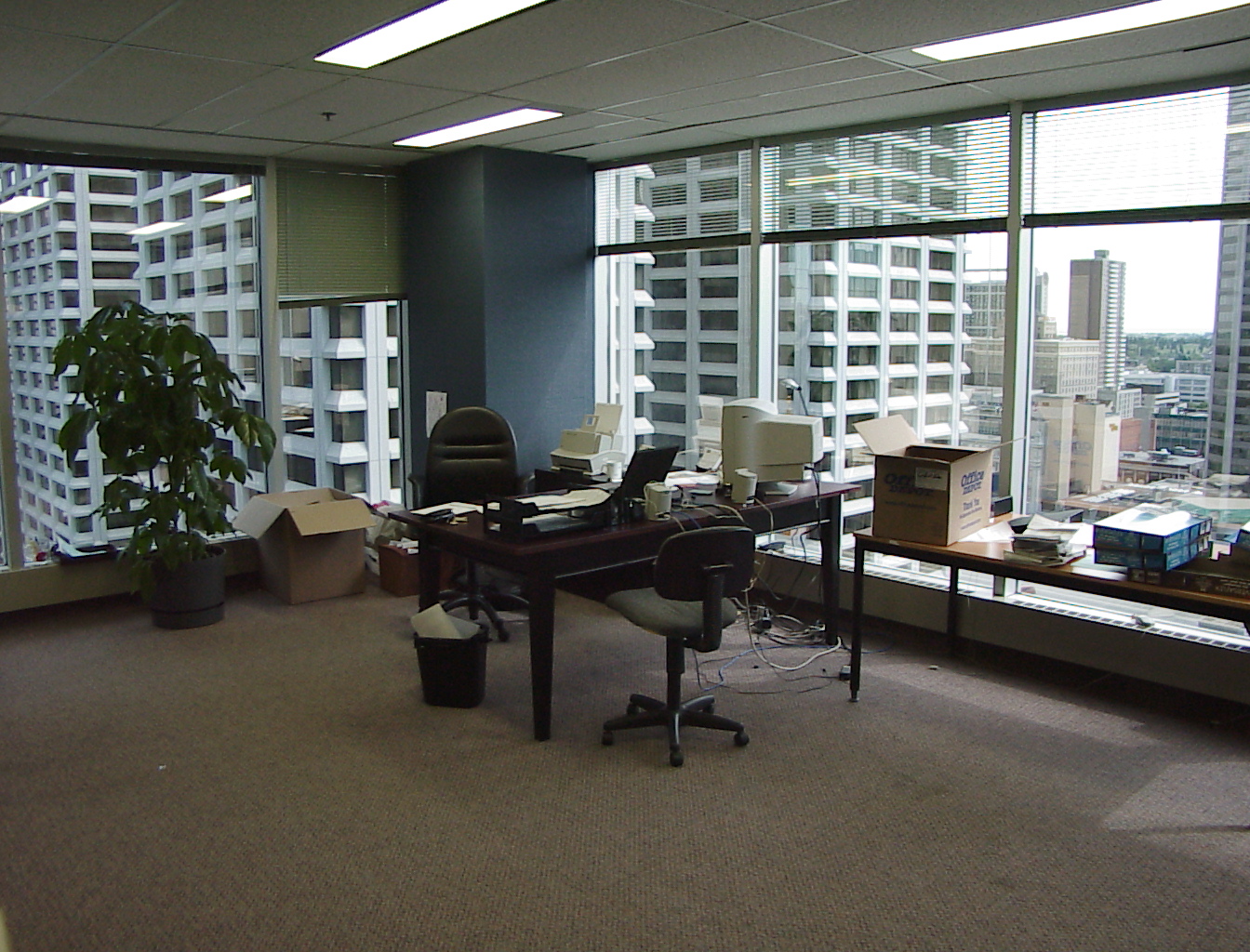 A corner office overlooking downtown Calgary